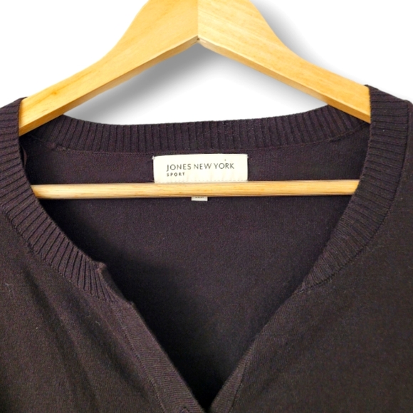 Jones New York Sport Deep Macha 3/4 Sleeve Cardigan, M - Picture 3 of 4